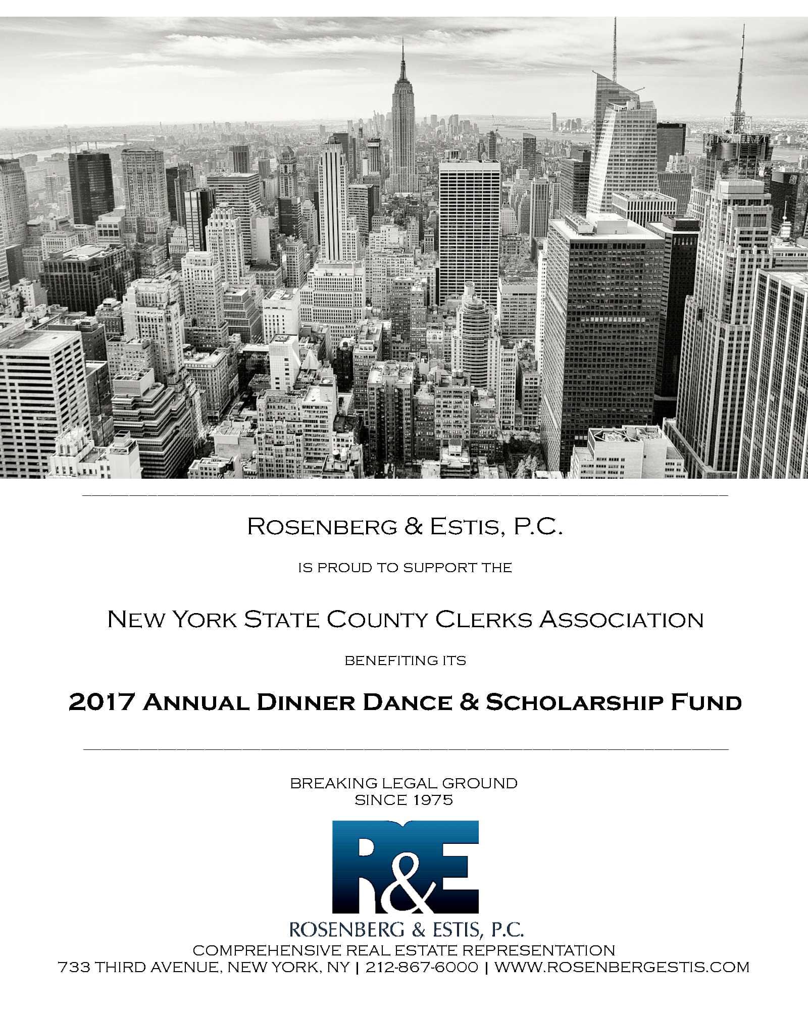 Rosenburg & Estis, P.C. is proud to support the NYSCCA Benefitting Its 2017 Annual Dinner Dance & Scholarship Fund 