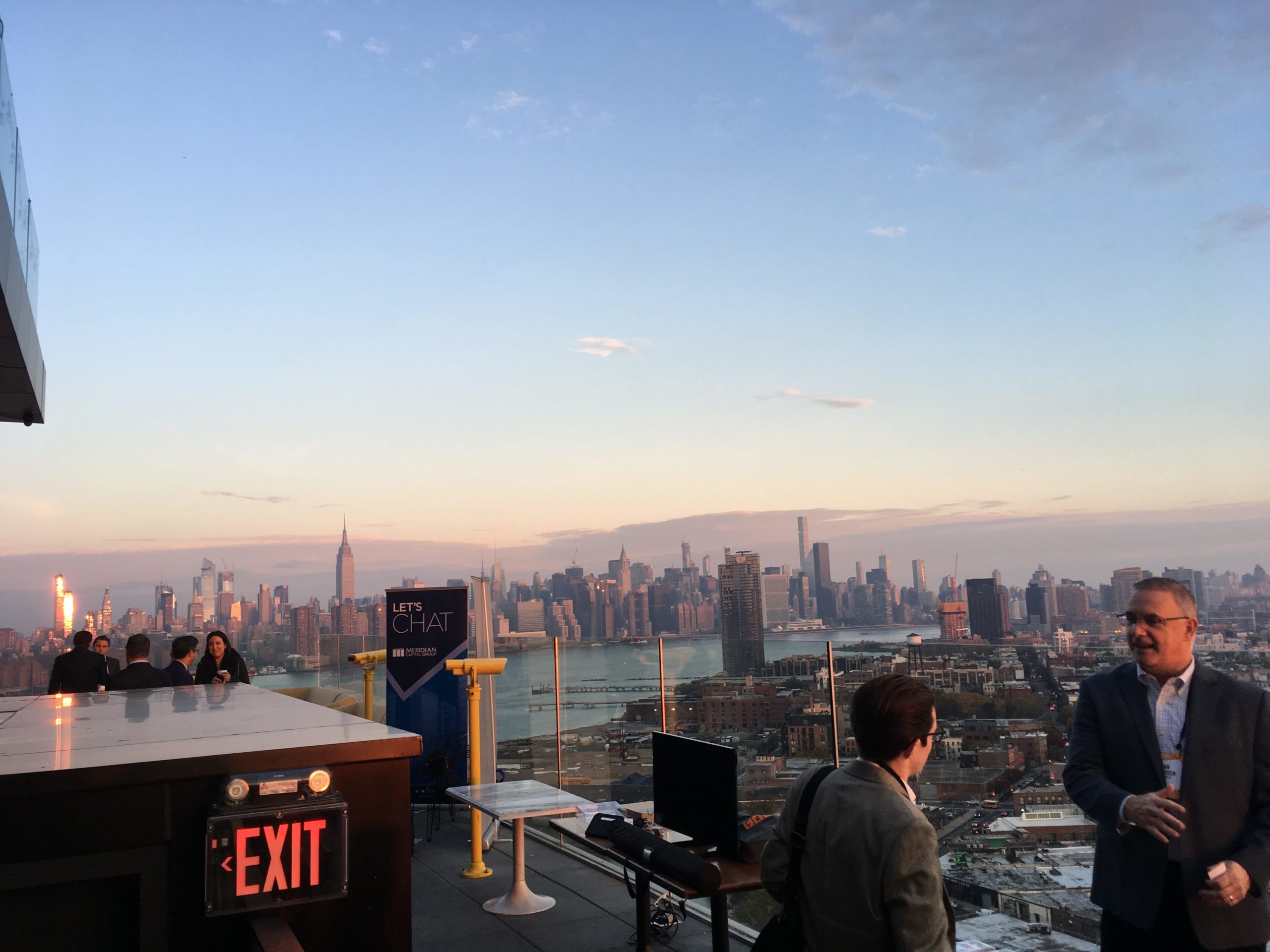 Photo of a stunning view from the top of the William Vale Hotel of Manhattan's East Side